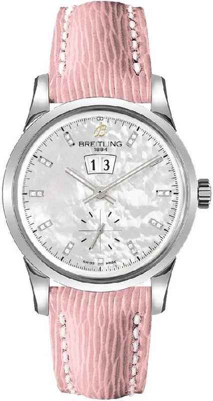 Breitling Transocean 38 Stainless Steel Mother of Pearl White Dial