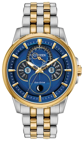 Citizen BU0054-52L Eco-Drive Calendrier Calendar Moonphase Blue Dial