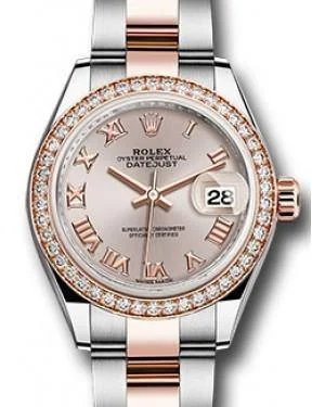 Rolex Datejust 28MM 279381 Sundust Roman Diamond Bezel Rose Gold & Stainless Steel Oyster - NEW