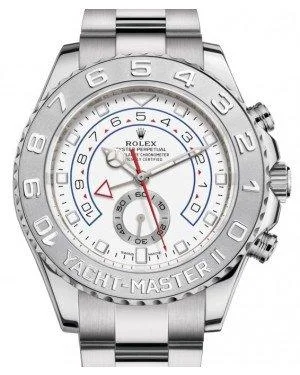 Rolex Yacht-Master II White Gold White Dial 44mm Platinum Bezel 116689