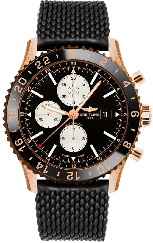 Breitling Chronoliner Red Gold / Black 46mm 18kt Gold Limited Edition