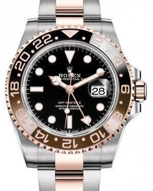 Rolex GMT Master II Root Beer Rose Gold/Steel Black Dial Black/Brown Ceramic Bezel 126711CHNR