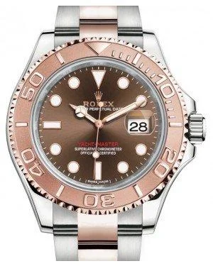 Rolex Yacht-Master 40 Everose Rose Gold/Steel Chocolate Brown Dial Gold Bezel Oyster Bracelet 116621