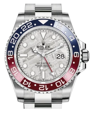 Rolex GMT Master II White Gold Meteorite Luminous Dial Red/Blue Ceramic Bezel Oyster Bracelet 126719BLRO NEW