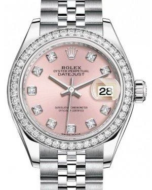 Rolex Lady Datejust 28 White Gold/Steel Pink Diamond Dial & Diamond Bezel Jubilee Bracelet 279384RBR