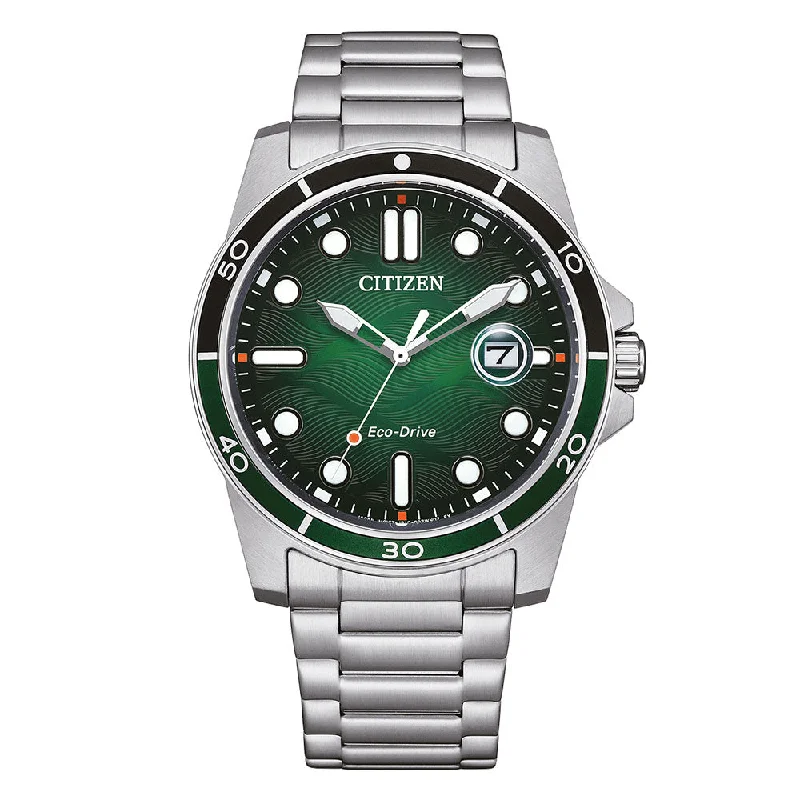 Citizen Men's AW1811-82X Marine 1810 Green Dial Eco Drive