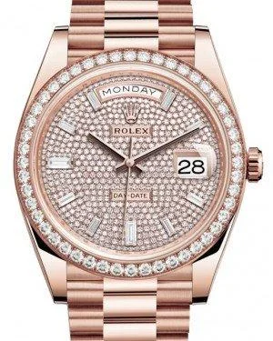 Rolex Day-Date 40 Rose Gold Diamond Pave Dial & Diamond Bezel President Bracelet 228345RBR