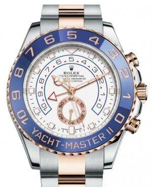 Rolex Yacht-Master II 116681 Blue Ceramic 18k Rose Gold Mercedes Hands Stainless Steel