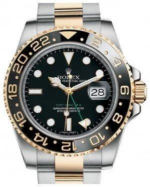 Rolex GMT Master II Yellow Gold/Steel Black Dial Ceramic Bezel Oyster Bracelet 116713LN