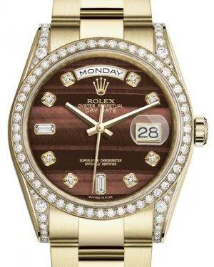 Rolex Day-Date 36 Yellow Gold Bull's Eye Diamond Dial & Diamond Set Case & Bezel Oyster Bracelet 118388