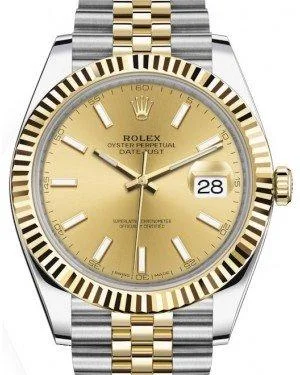 Rolex Datejust 41mm Two Tone Champagne Index Jubilee 126333