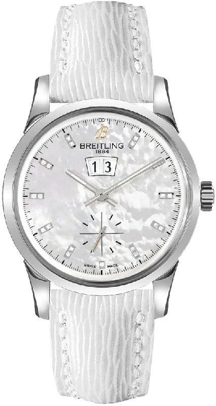 Breitling Transocean 38 Stainless Steel Mother of Pearl White Dial