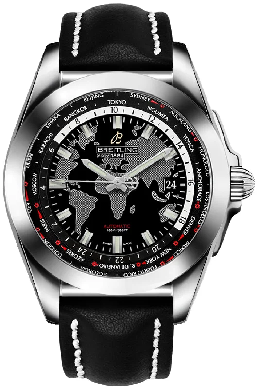 Breitling Galactic Unitime World Map Black 44mm Dial