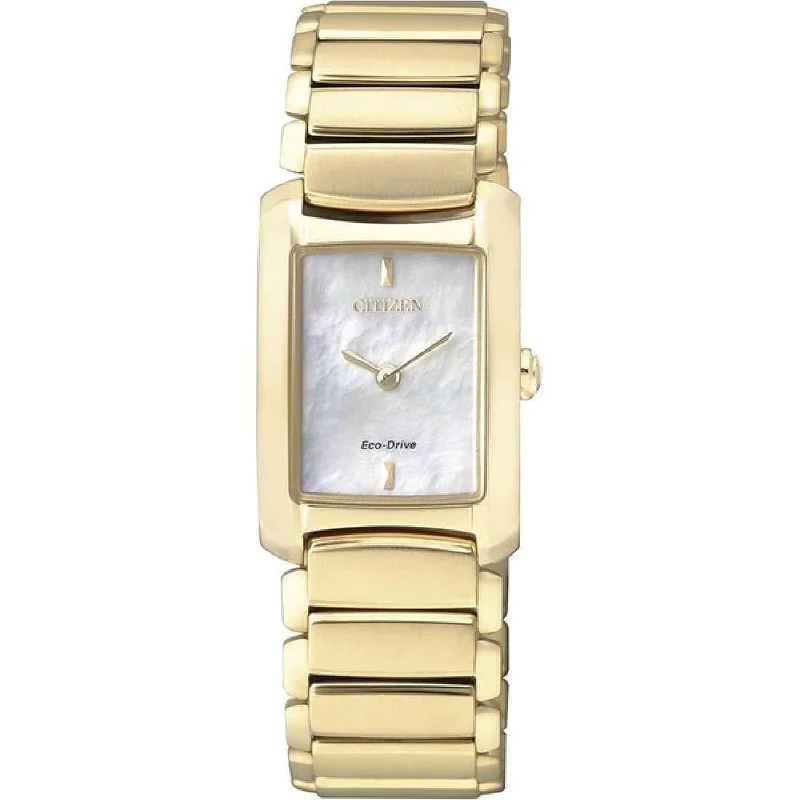 Citizen Donna Rettangolare Eco Drive PVD Oro