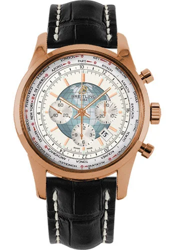 Breitling Transocean Chronograph Unitime Red Gold / Silver 46MM