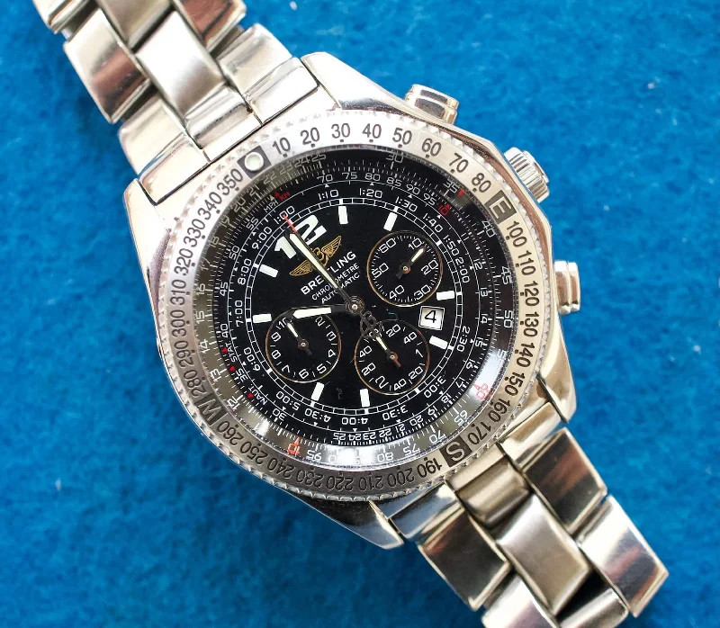 SOLD OUT: Breitling B2 43mm Chronograph Stainless Steel Black Dial A42362 Box and Papers