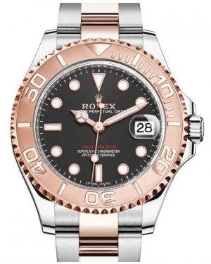 Rolex Yacht-Master 37 Rose Gold/Steel Black Dial Gold Bezel Oyster Bracelet 268621