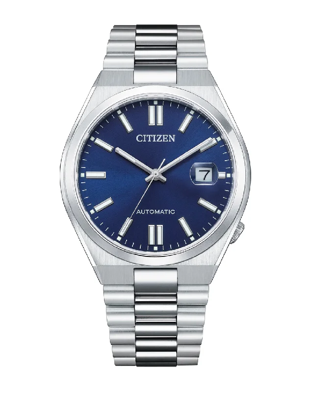 Citizen Tsuyosa Automatic Silver Stainless Steel Blue Dial Watch NJ0150-81L