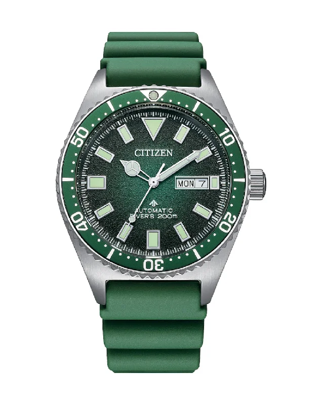 Citizen Promaster Automatic Polyurethane Green Dial Watch NY0121- 09X