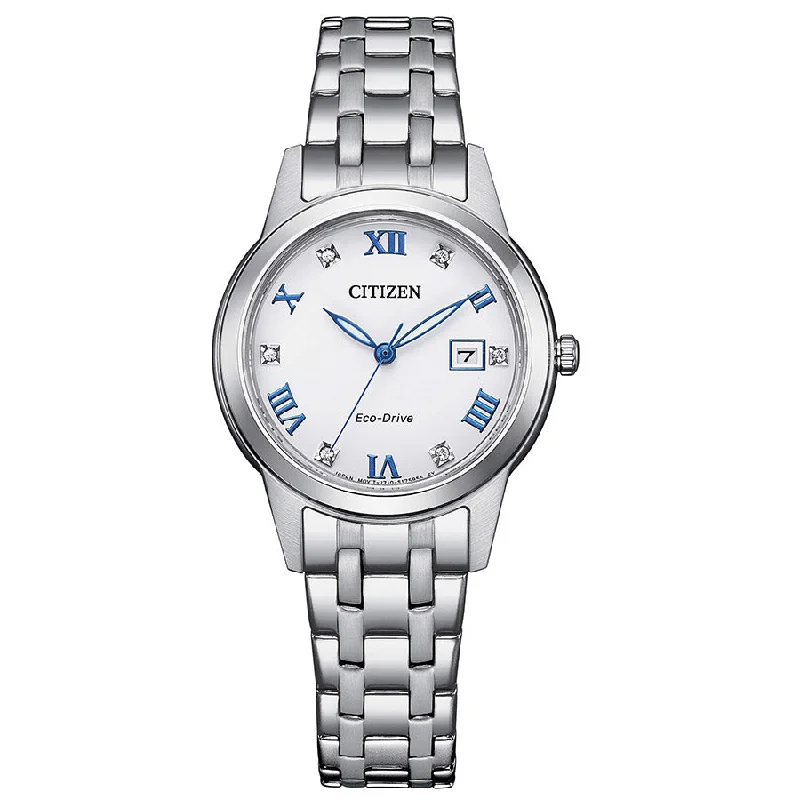 Citizen Ladies FE1240-81A Eco-Drive White Dial Diamond Watch