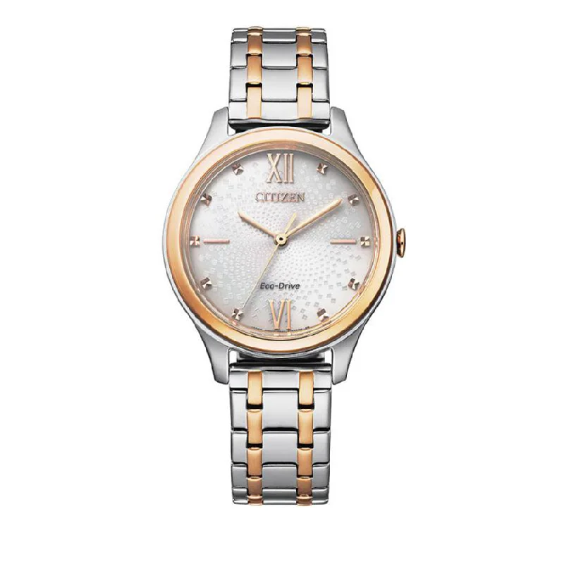 Citizen Ladies EM0506-77A Two Tone Ivory Dial Watch