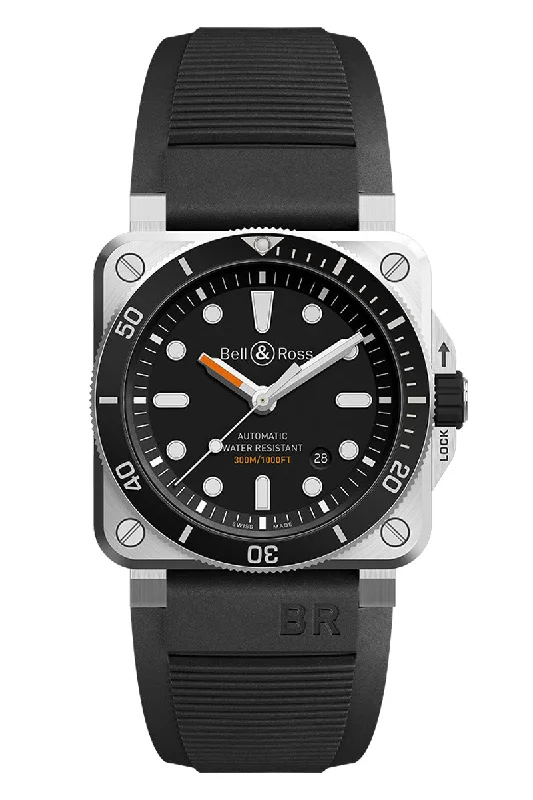 Bell & Ross BR03-92 Auto Black Diver Steel BR0392-D-BL-ST/SRB