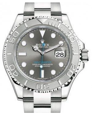 Rolex Yacht-Master 40 Stainless Steel Dark Rhodium Dial Platinum Bezel Oyster Bracelet 116622