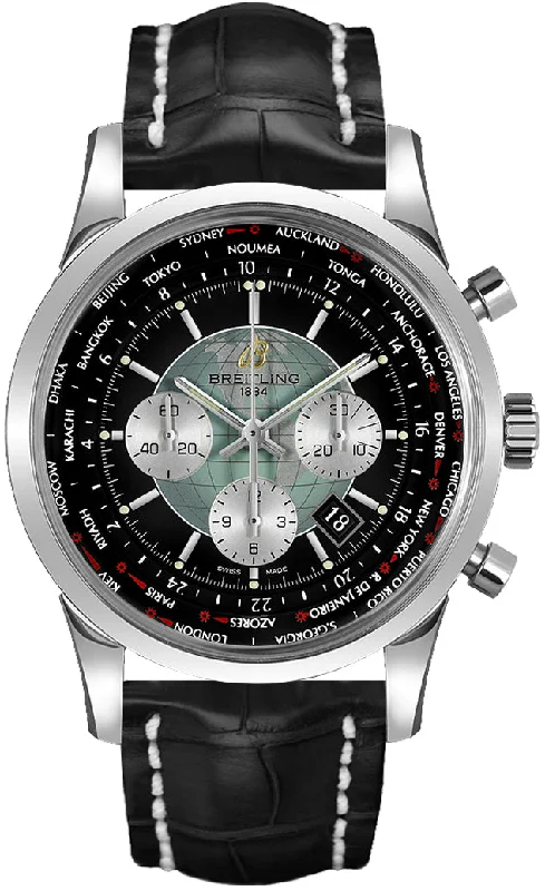 Breitling Transocean Chronograph Stainless Steel Black 46mm