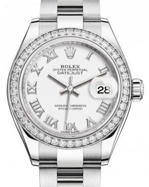 Rolex Lady Datejust 28 White Gold/Steel White Roman Dial & Diamond Bezel Oyster Bracelet 279384RBR