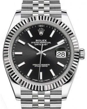 Rolex Datejust 41mm Fluted Black Index Dial Jubilee 126334 New 2024