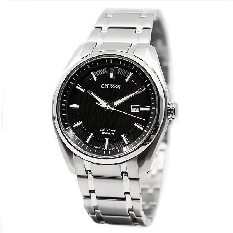 Citizen Mens AW1240-57E Super Titanium 1240 Black Dial