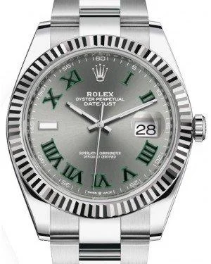 Rolex Datejust 41mm Fluted Wimbledon Dial Oyster 126334 2024 New