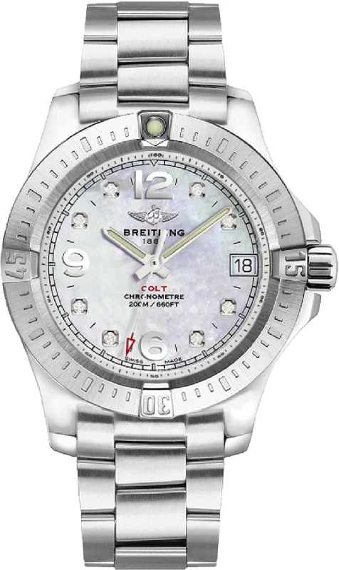 Breitling Colt 36 Mother of Pearl Diamond Dial