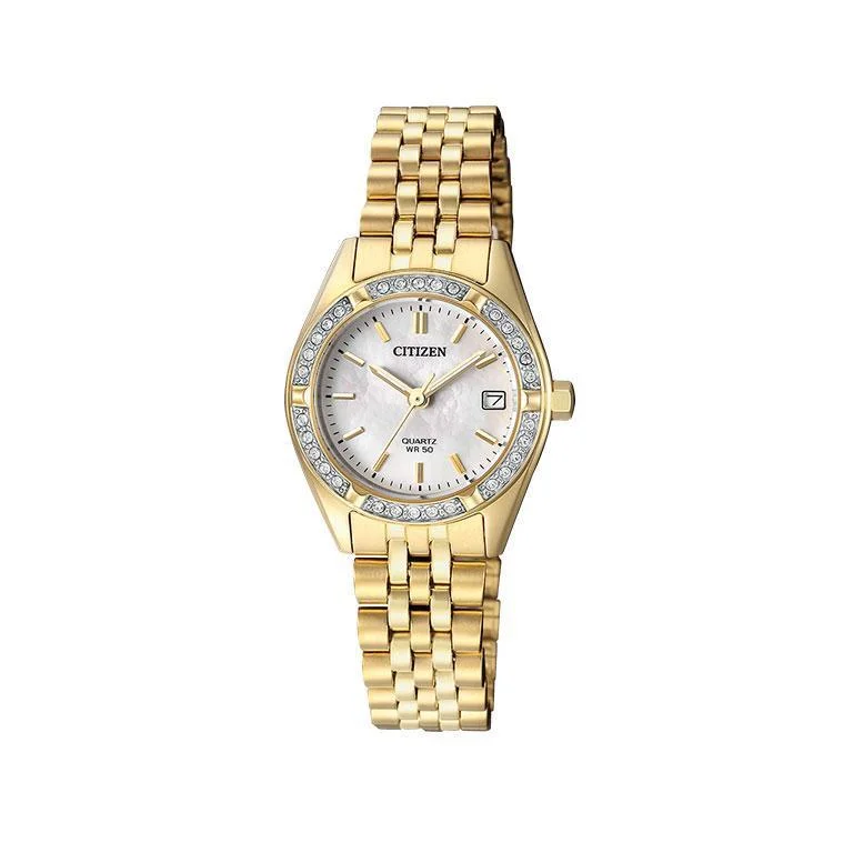 Citizen Ladies Gold Swarovski Bezel Dress Watch