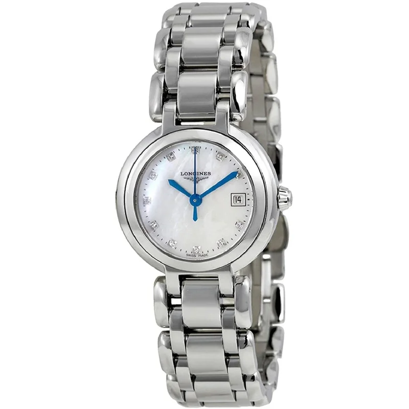 Longines Primaluna Quartz Diamond Mother of Pearl White Dial Women's Watch L8.110.4.87.6