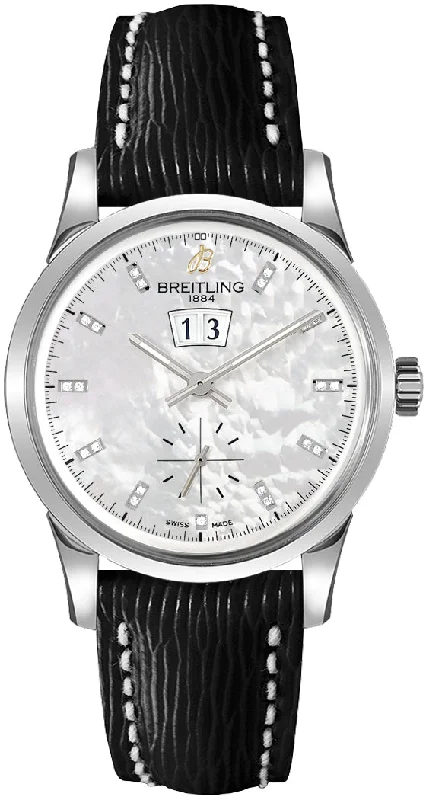 Breitling Transocean 38 Stainless Steel Mother of Pearl White Dial