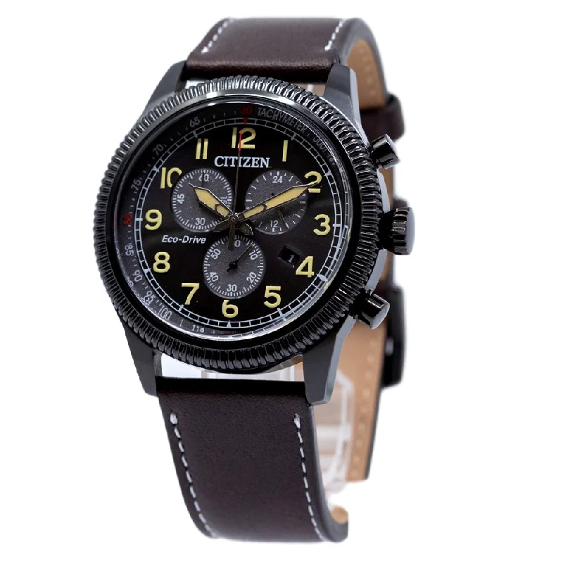 Citizen Men's AT2465-18E Aviator Chrono Black Dial Watch