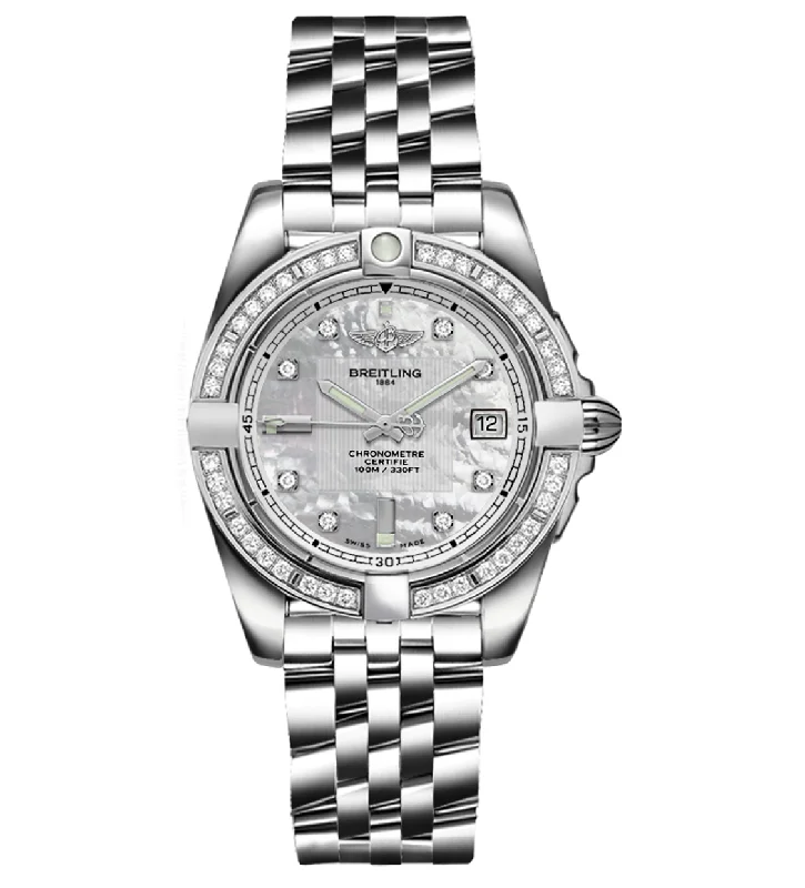 Breitling GALACTIC 32 Steel Mother of Pearl Dial Diamond Bezel