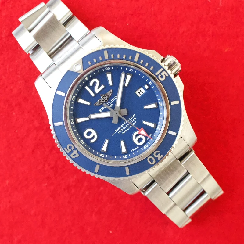 SOLDOUT: Breitling Superocean A17367 44MM Blue Dial Blue Bezel Box Papers 2021