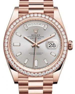 Rolex Day-Date 40 Rose Gold Sundust Diamond Dial & Diamond Bezel President Bracelet 228345RBR