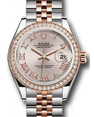 Rolex Datejust 28MM 279381 Sundust Roman Diamond Bezel Rose Gold & Stainless Steel Jubilee - NEW