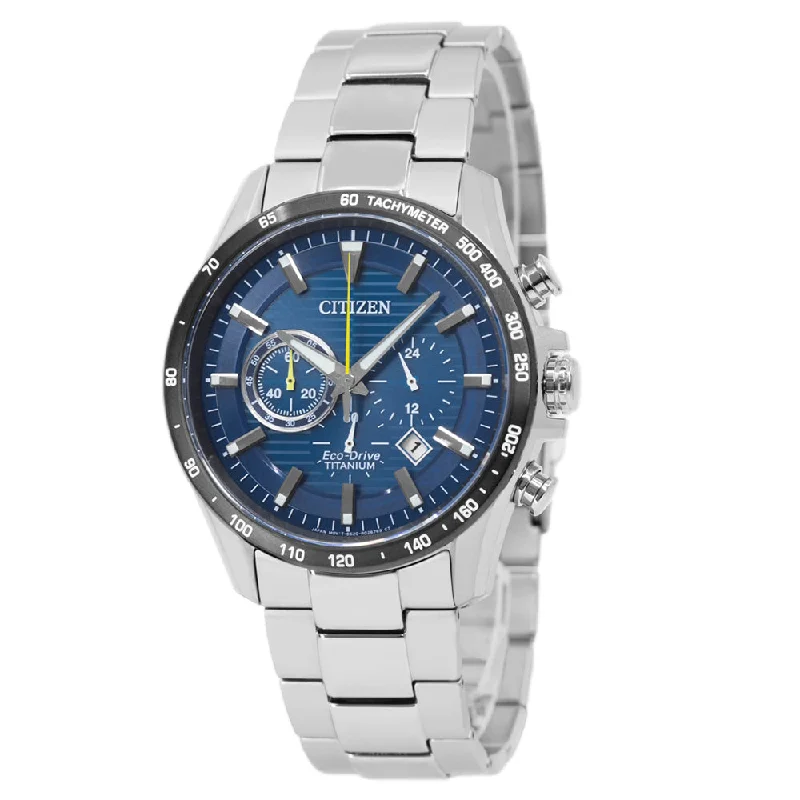 Citizen Men's CA4444-82L Eco-Drive Blue Dial Titanium